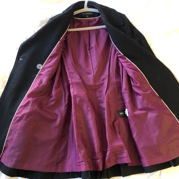 Via Spiga Black Peacoat - Size 6 - Picture 3 of 4